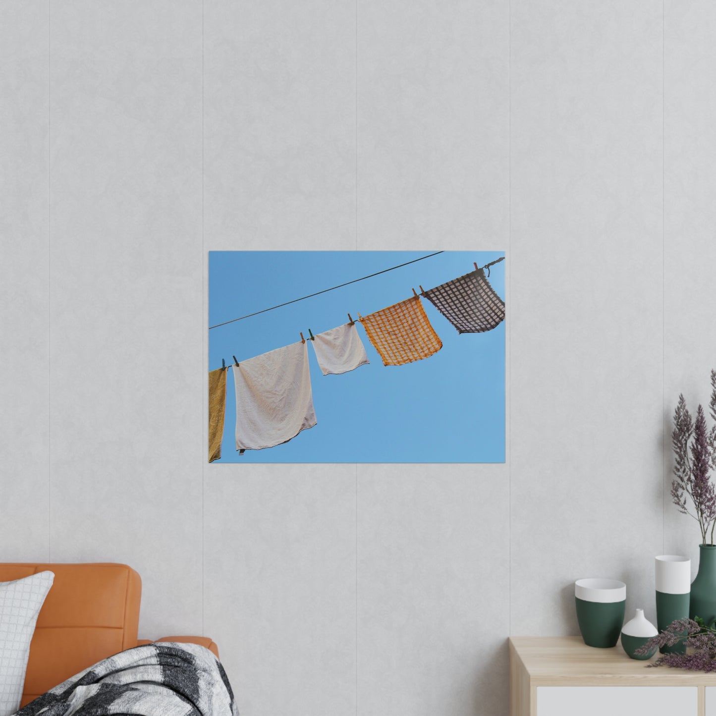 Póster Fotográfico - Ropa Tendida al Sol en Burano, Italia