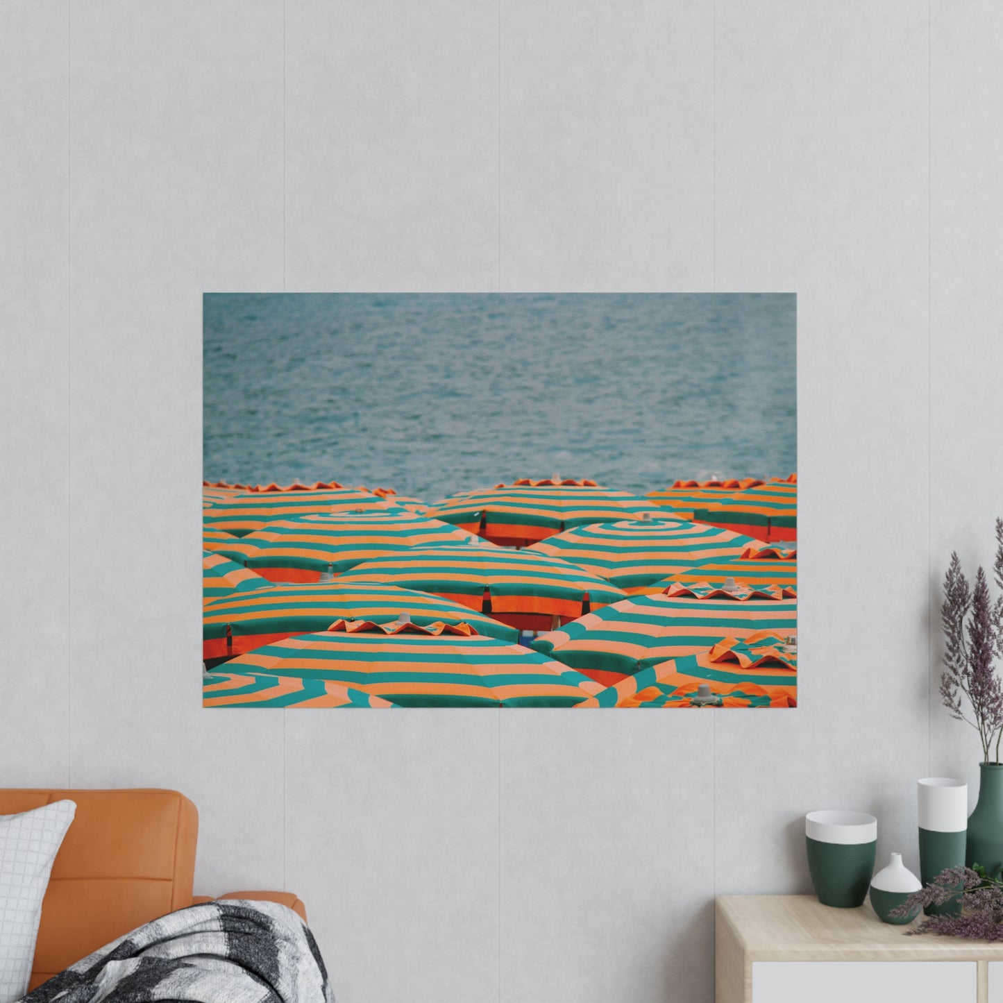 Póster Fotográfico - Sombrillas de Playa en Cinque Terre, Italia