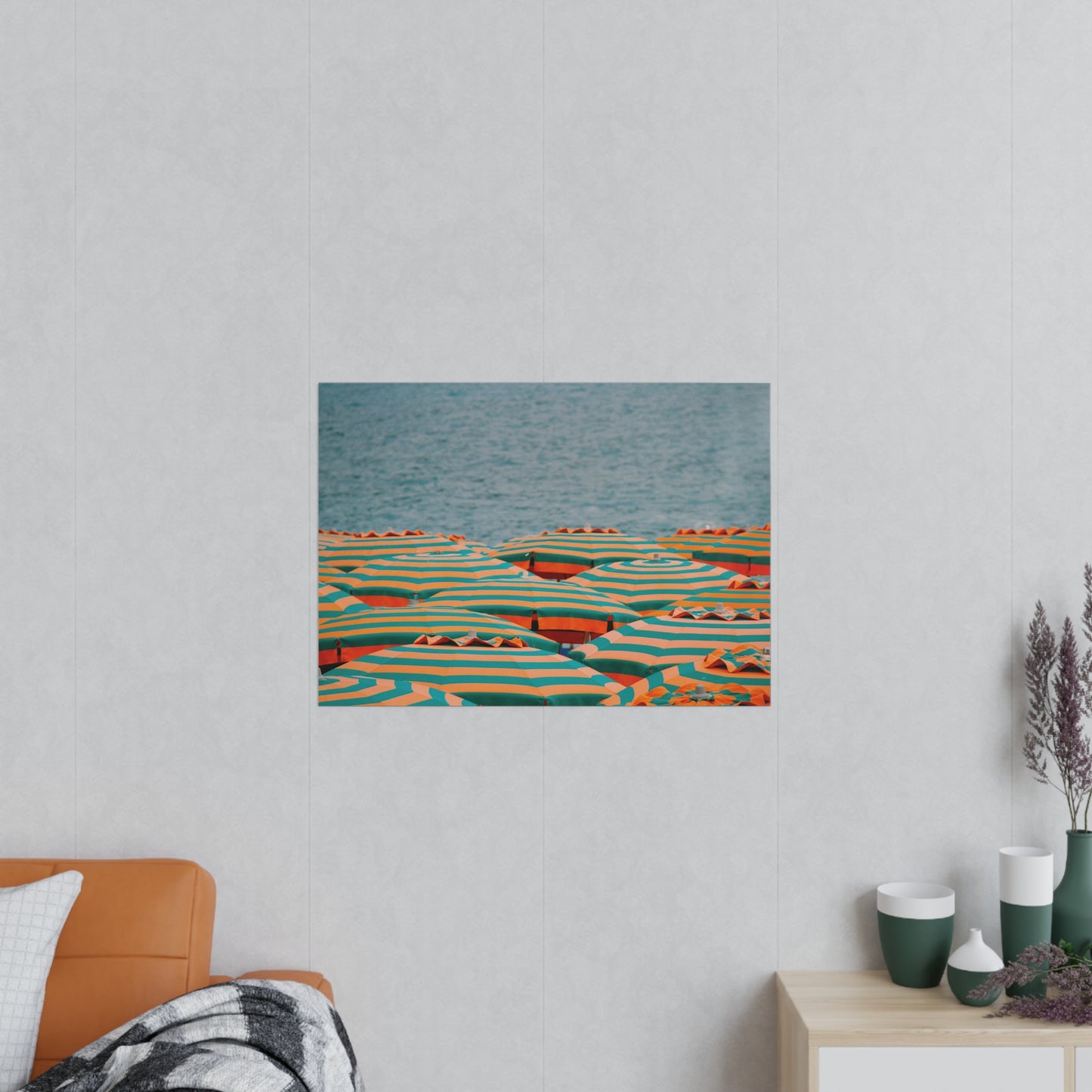 Póster Fotográfico - Sombrillas de Playa en Cinque Terre, Italia