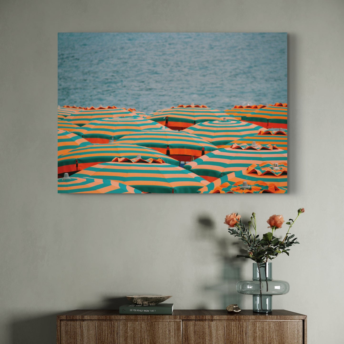 Póster Fotográfico - Sombrillas de Playa en Cinque Terre, Italia