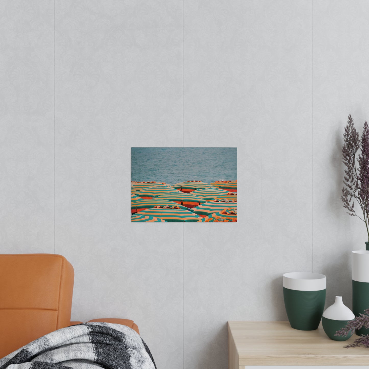 Póster Fotográfico - Sombrillas de Playa en Cinque Terre, Italia